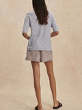 Darina Short 4 in Cocoa Blue Stripe