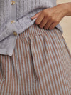 Darina Short 4 in Cocoa Blue Stripe
