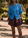 Pembroke Knit Cardigan in Azure Blue