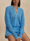 Pembroke Knit Cardigan in Azure Blue