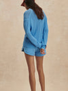 Pembroke Knit Cardigan in Azure Blue