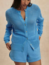 Pembroke Knit Cardigan in Azure Blue