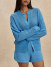 Pembroke Knit Cardigan in Azure Blue