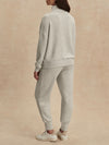 Hawley Half Zip Sweat in Light Grey Marl