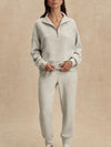 Hawley Half Zip Sweat in Light Grey Marl