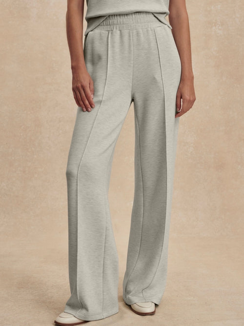 The Wide Leg Pant 28 in Light Grey Marl