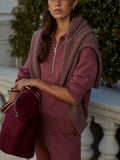 Mavis Mock Neck Sweat in Wild Rhubarb
