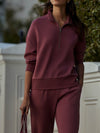 Mavis Mock Neck Sweat in Wild Rhubarb