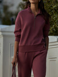 Mavis Mock Neck Sweat in Wild Rhubarb