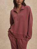 Mavis Mock Neck Sweat in Wild Rhubarb