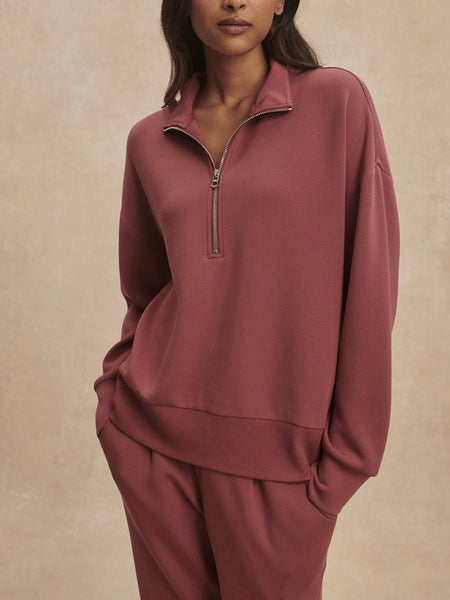 Mavis Mock Neck Sweat in Wild Rhubarb