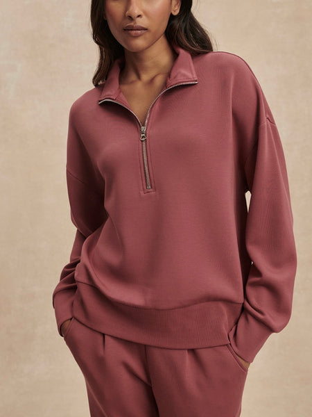 Mavis Mock Neck Sweat in Wild Rhubarb