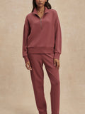 Mavis Mock Neck Sweat in Wild Rhubarb