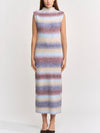 Erin Knit Maxi Dress in Blue Brown Ombre