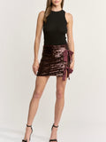 Sasha Mini Skirt in Bordeaux