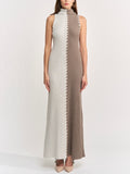Tori Midi Skirt Dress in Dark Brown Taupe