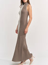 Tori Midi Skirt Dress in Dark Brown Taupe