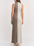 Tori Midi Skirt Dress in Dark Brown Taupe