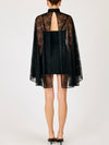 Evangeline Cape Mini Dress in Black