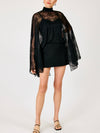 Evangeline Cape Mini Dress in Black