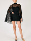 Evangeline Cape Mini Dress in Black
