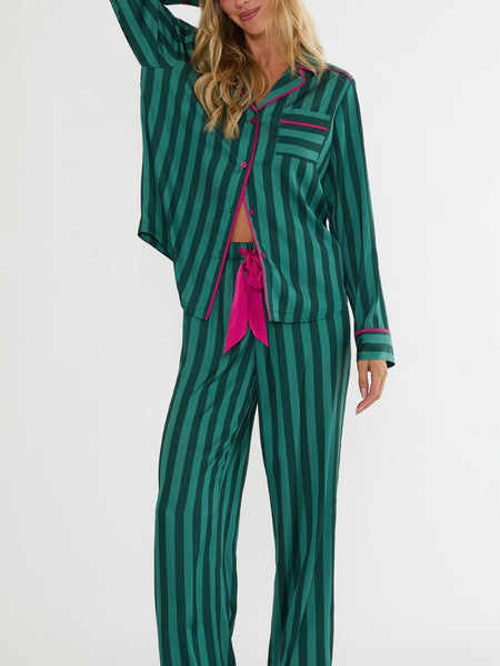 Livy & Connie PJ Set in Pine Stripe