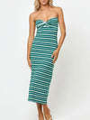 Lisette Dress in Green Audrey Stripe