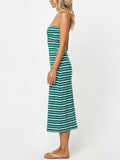 Lisette Dress in Green Audrey Stripe
