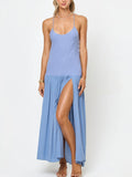 Row Maxi Dress in Chambray