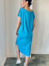 Throw & Go Midi Dress in Blue