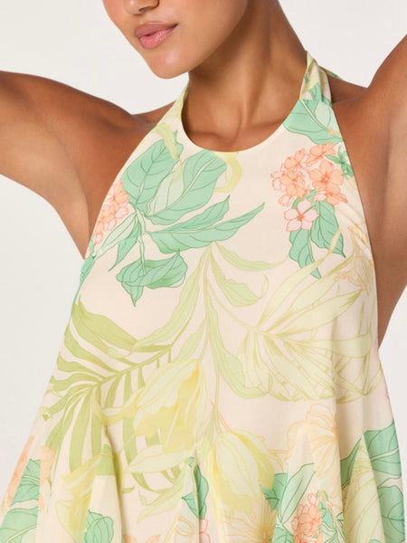 Belen Top in Green Peach Tropical