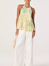Belen Top in Green Peach Tropical