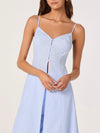 Rena Tunic Top in Blue Pinstripe
