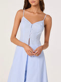 Rena Tunic Top in Blue Pinstripe