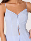 Rena Tunic Top in Blue Pinstripe