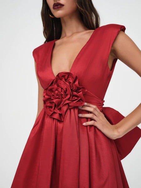 Rose Mini Dress in Red