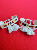 Go Chiefs Embroidered Bracelet in Ivory