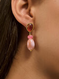 Burée Beaded Earrings in  Pink