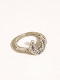 Sparrow Celestial Horseshoe Ring in Silver