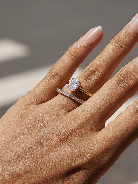 Neve Oval CZ Stack Ring