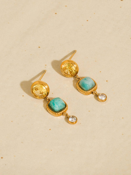 Liberté Drop Earrings in Green