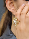 Eze Pearl Flower Statement Ring