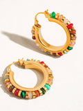 Capri Beaded Hoop Earring Multi