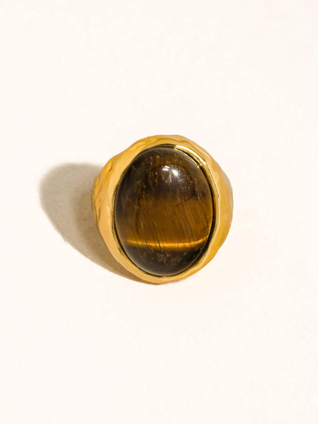 Lula Vintage Stone Ring in Brown