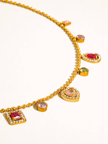 Daiselle CZ Charm Necklace in Multi
