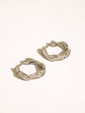 Bellac Wavy Hoop Earrings in Silver