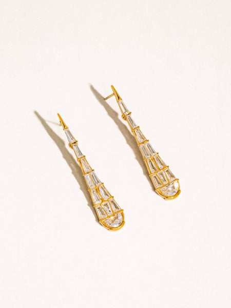 Ronze CZ Serpent Earrings
