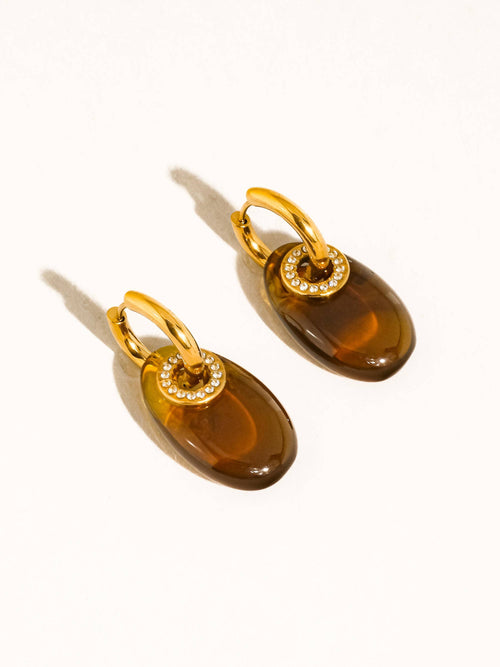 Canari Resin Hoops in Brown