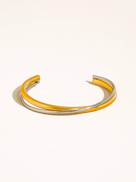 Rivoli Crossover Cuff Bracelet in Two Tone