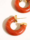 Quinnley Stone Hoops in Red